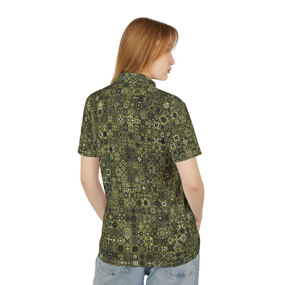 Galaxy Frog Cymatic Kaleidoscape Polo Shirt (AOP)