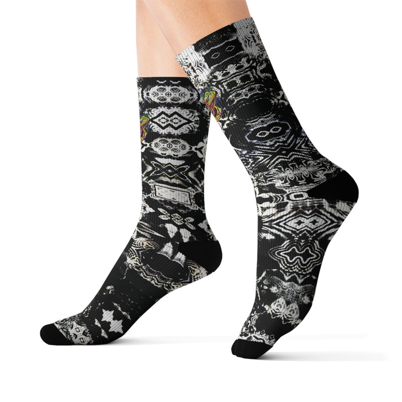 Galaxy Frog Cymatic Kaleidoscape Socks