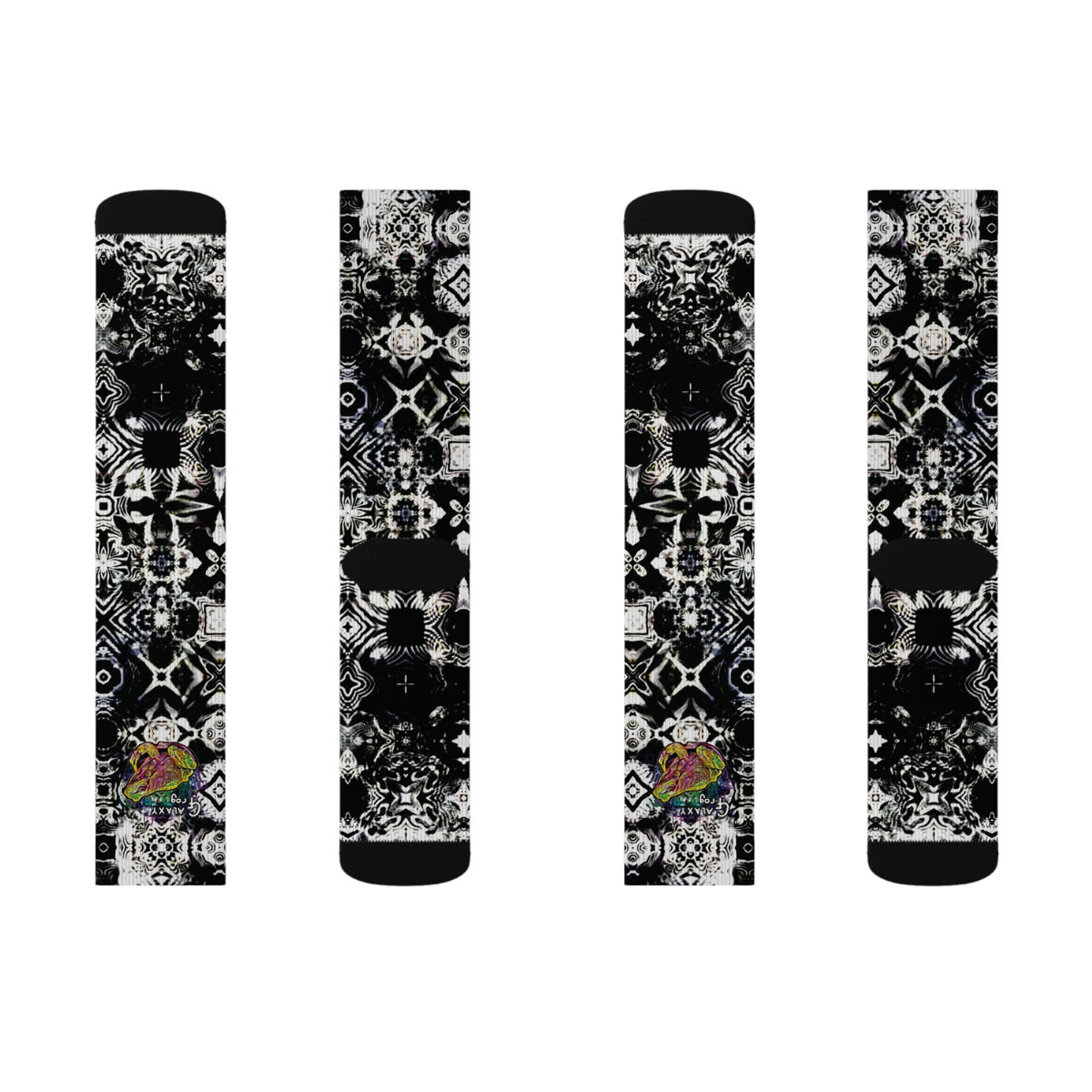 Galaxy Frog Cymatic Kaleidoscape Socks