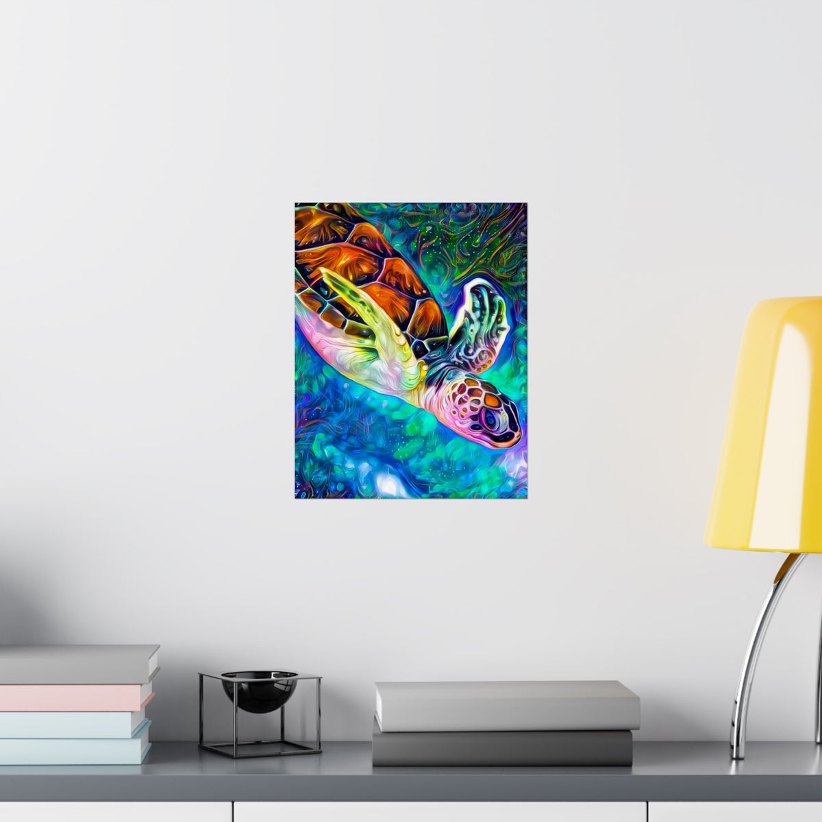 Diving into Dreams Turtle Premium Matte vertical posters