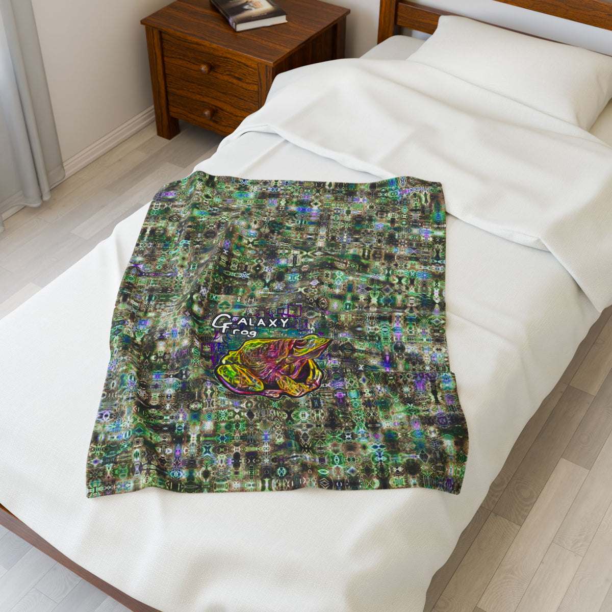 Galaxy Frog Cymatics Velveteen Plush Blanket